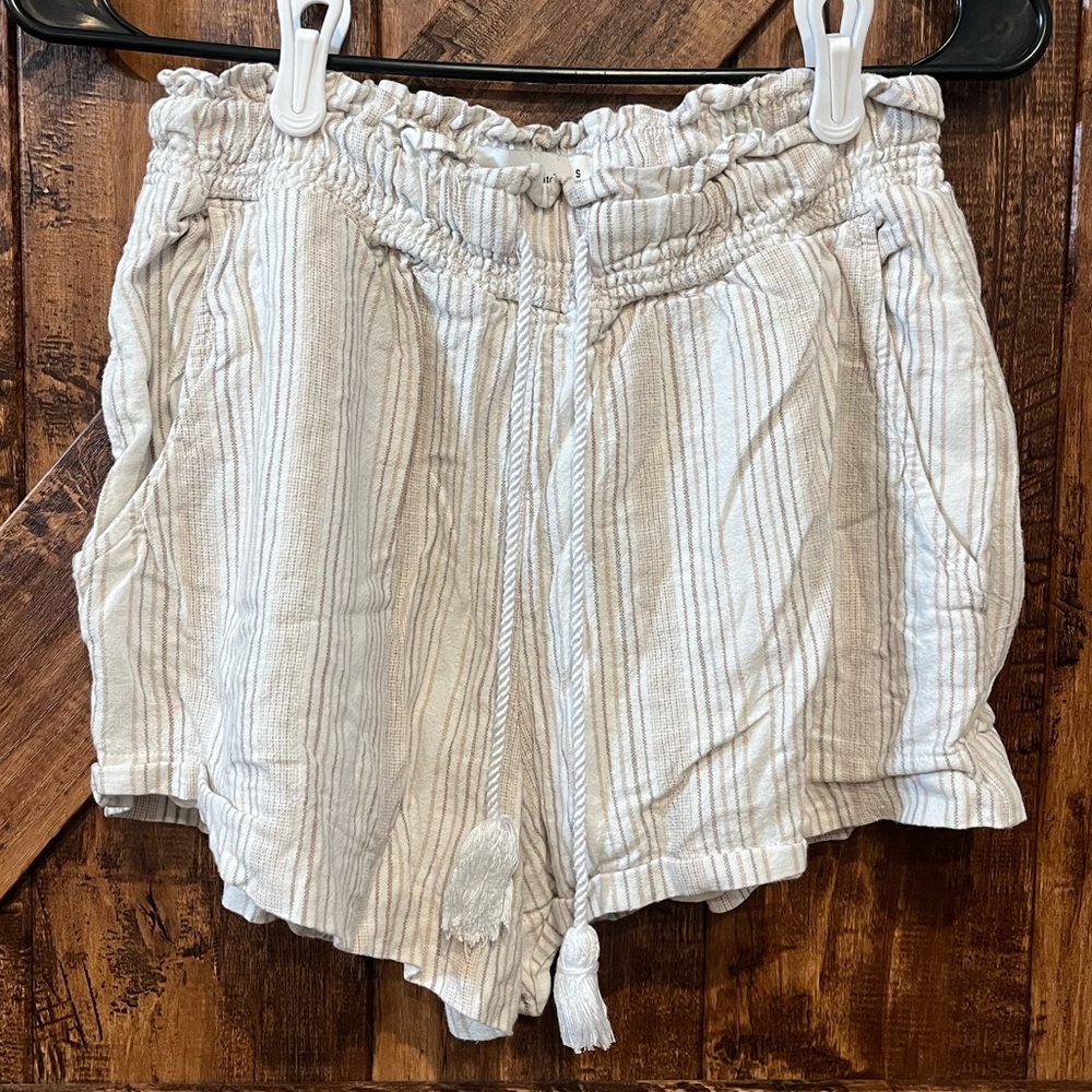 Abercrombie‎ & Fitch Striped linen blend Shorts Drawstring Waist Casual Summer